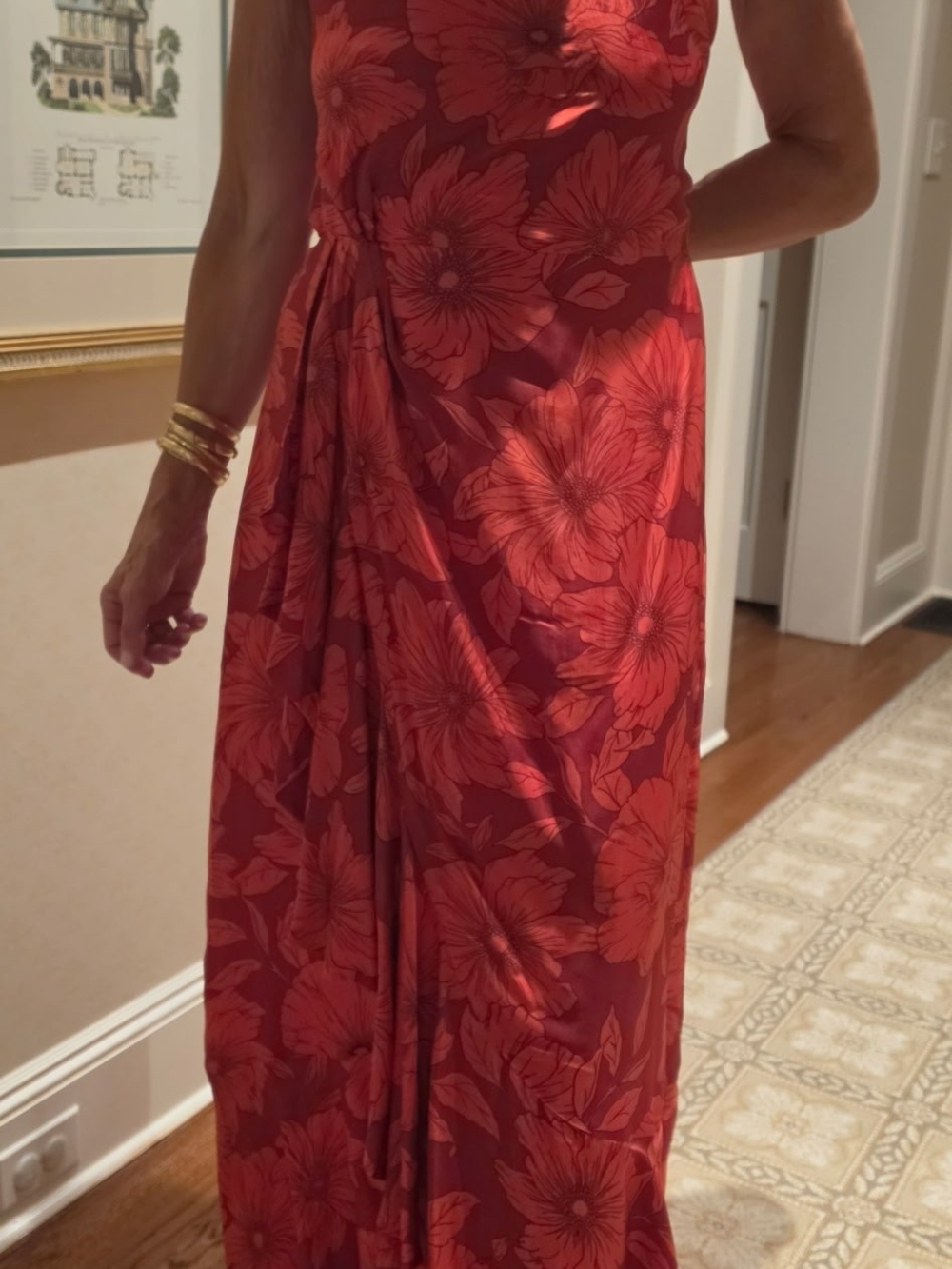 J. Crew Factory Red Floral Maxi Dress